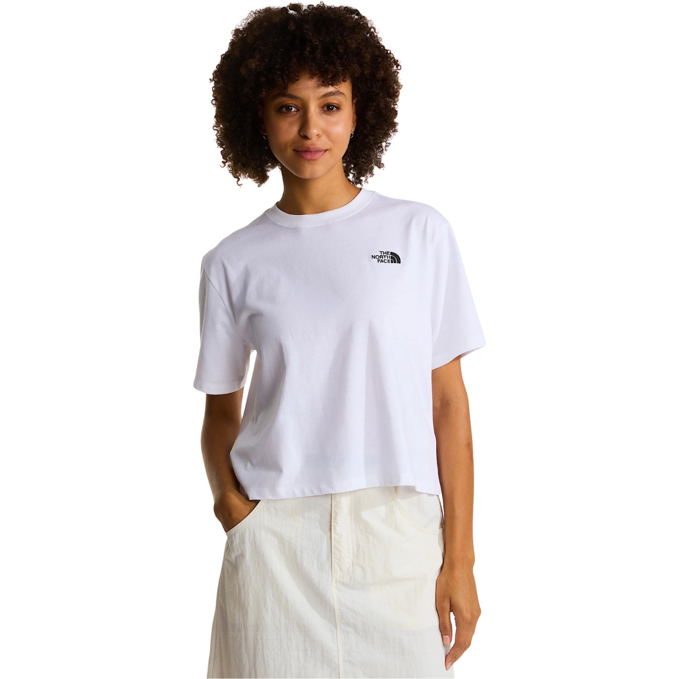 2026 The North Face Womens Evo Crop T-Shirt NF0A8FDH - White